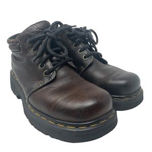 Dr. Martens Brown Leather Chunky Platform Boots 90s Grunge Work Style